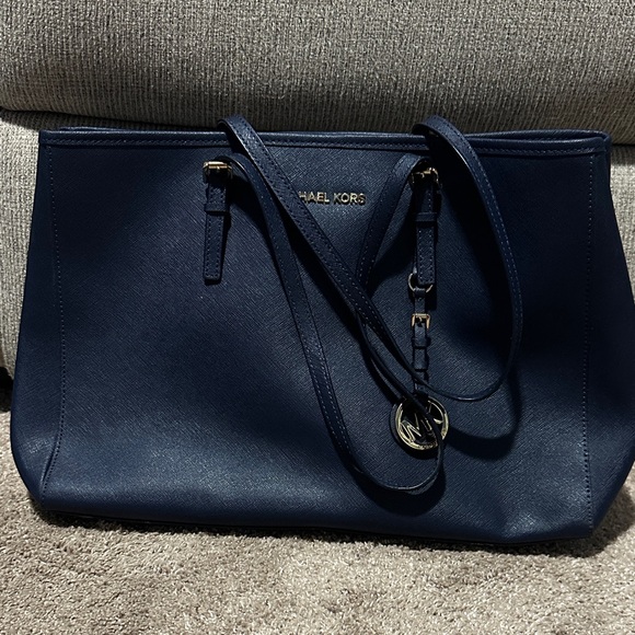 Michael Kors Handbags - Michael Kors Dark Blue Tote Bag